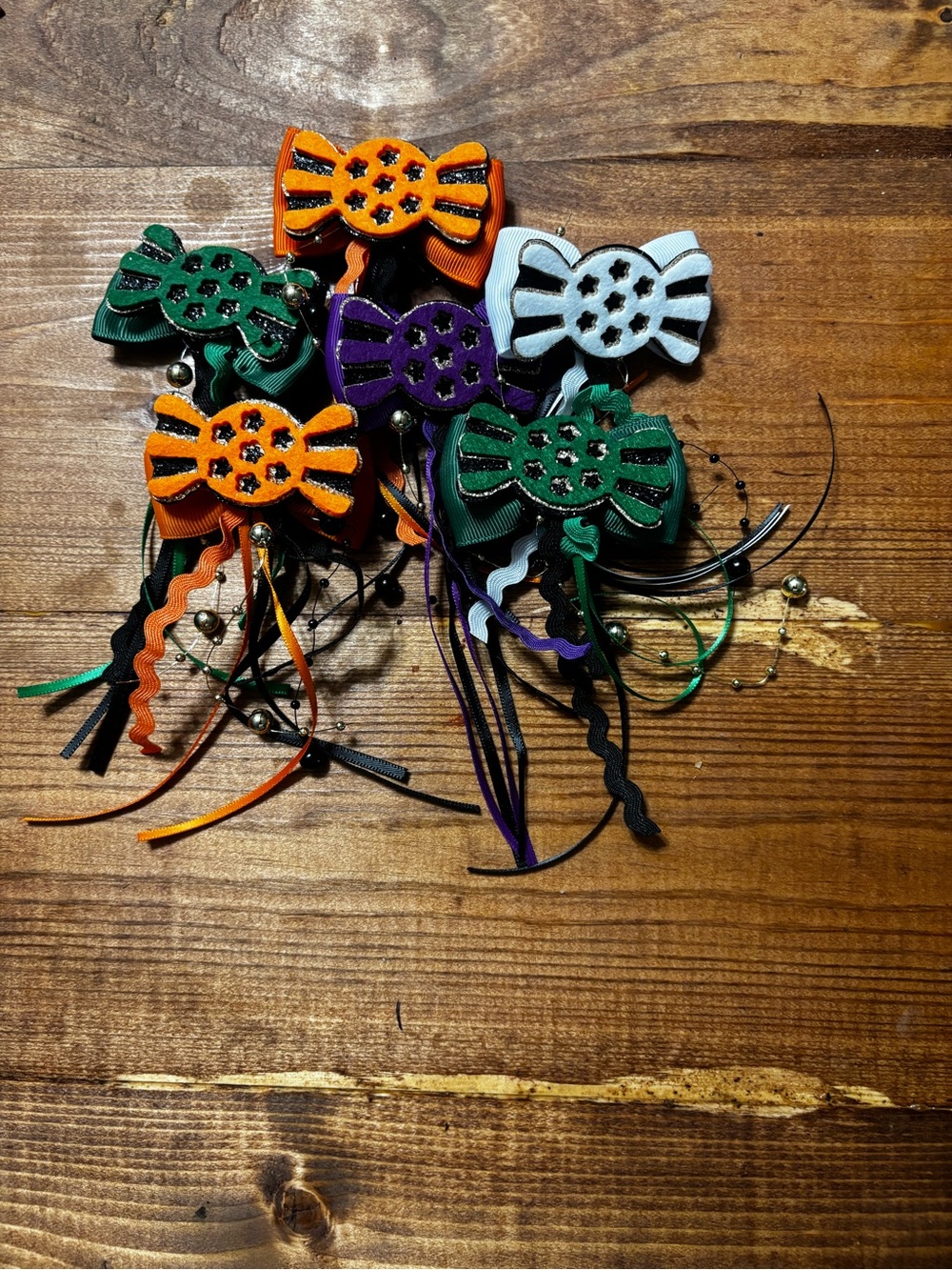 Candy-Shaped Kids Hair Clips in Orange, Green, Purple, White, Black